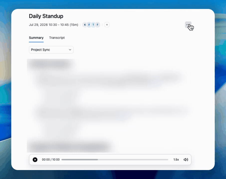 Switching recap language