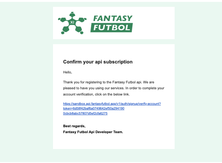 Signup success email