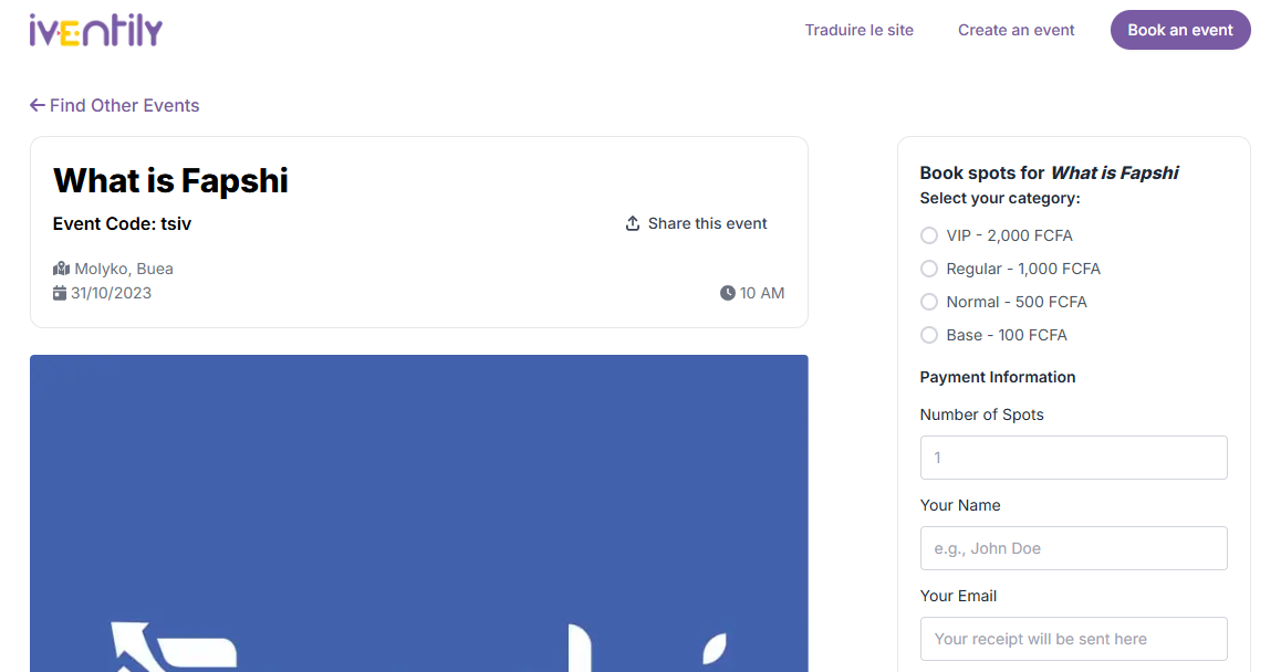 Event page