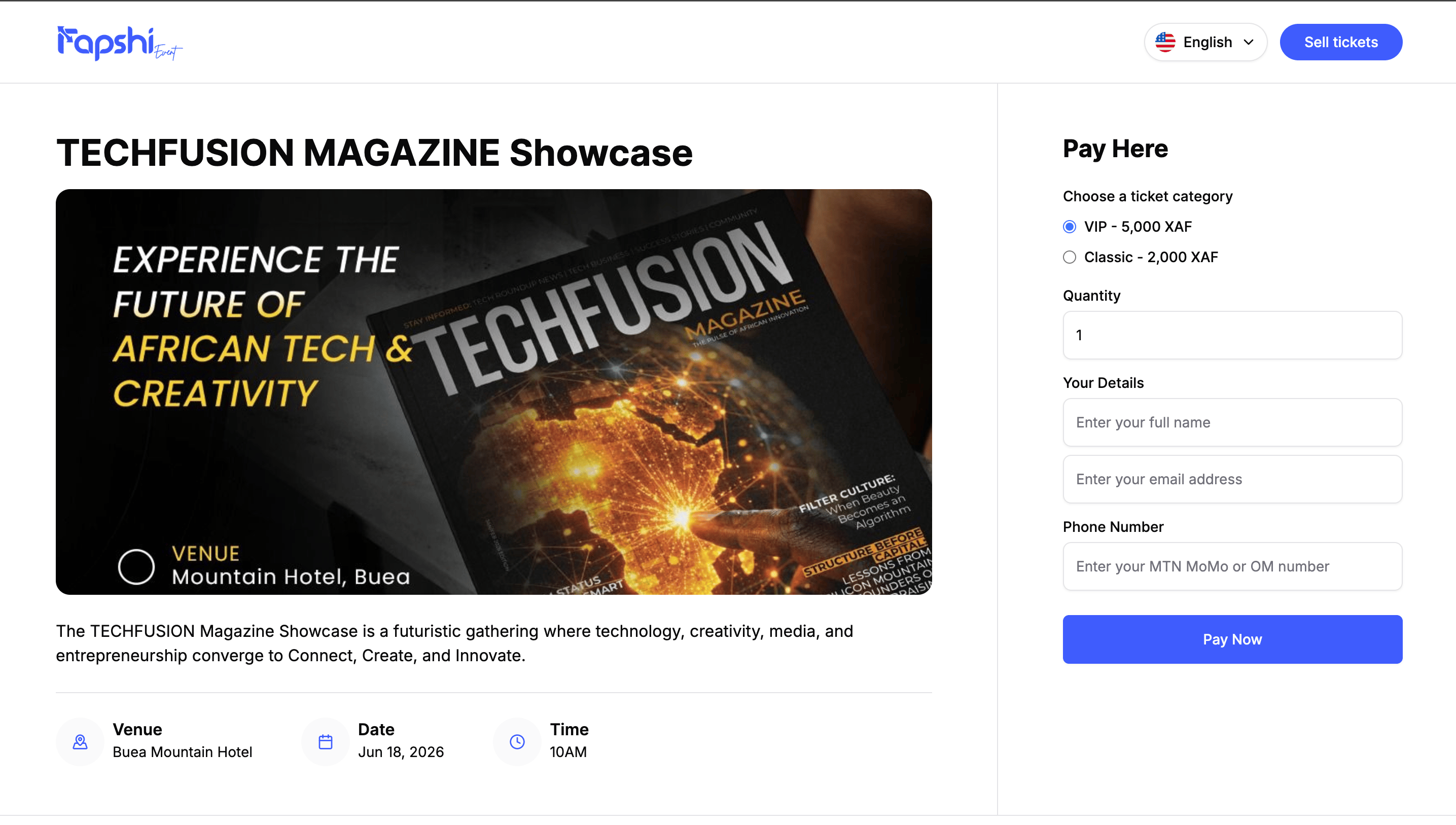 Event page