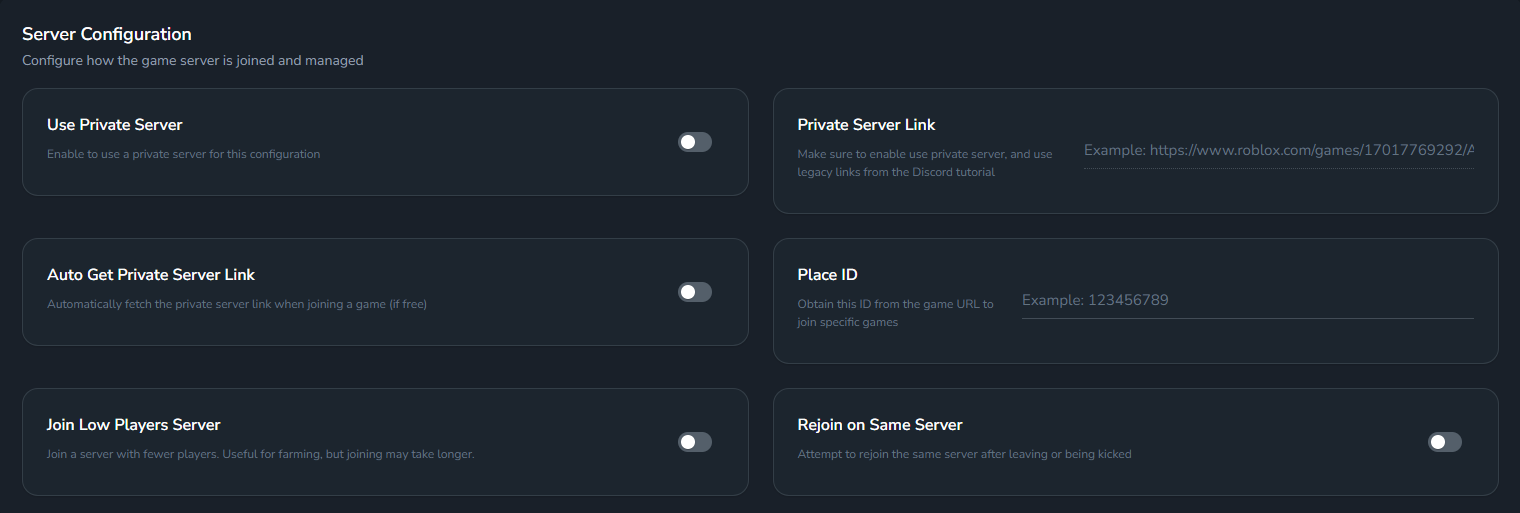 Server Configuration
