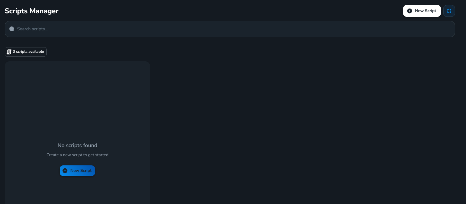 Giao diện Scripts Manager