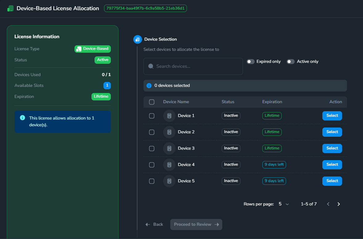 Chi tiết Device-Based License trong FarmSync