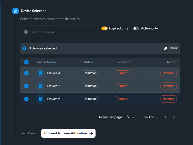 Trang quản lý License trong FarmSync