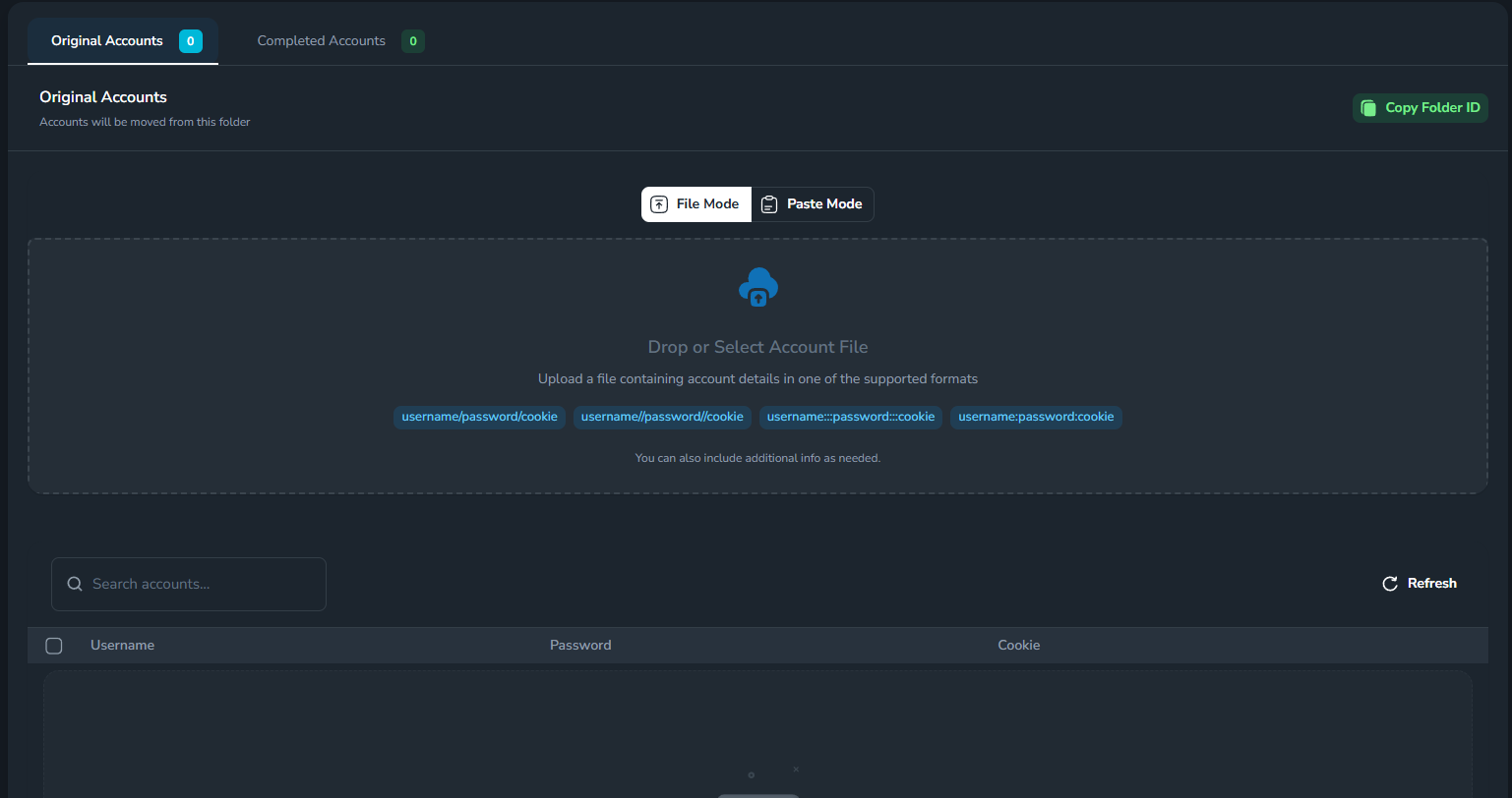 Giao diện chi tiết một folder