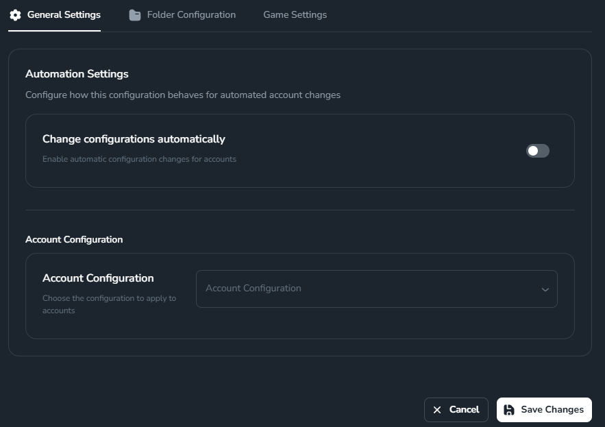 General Settings của Auto Change