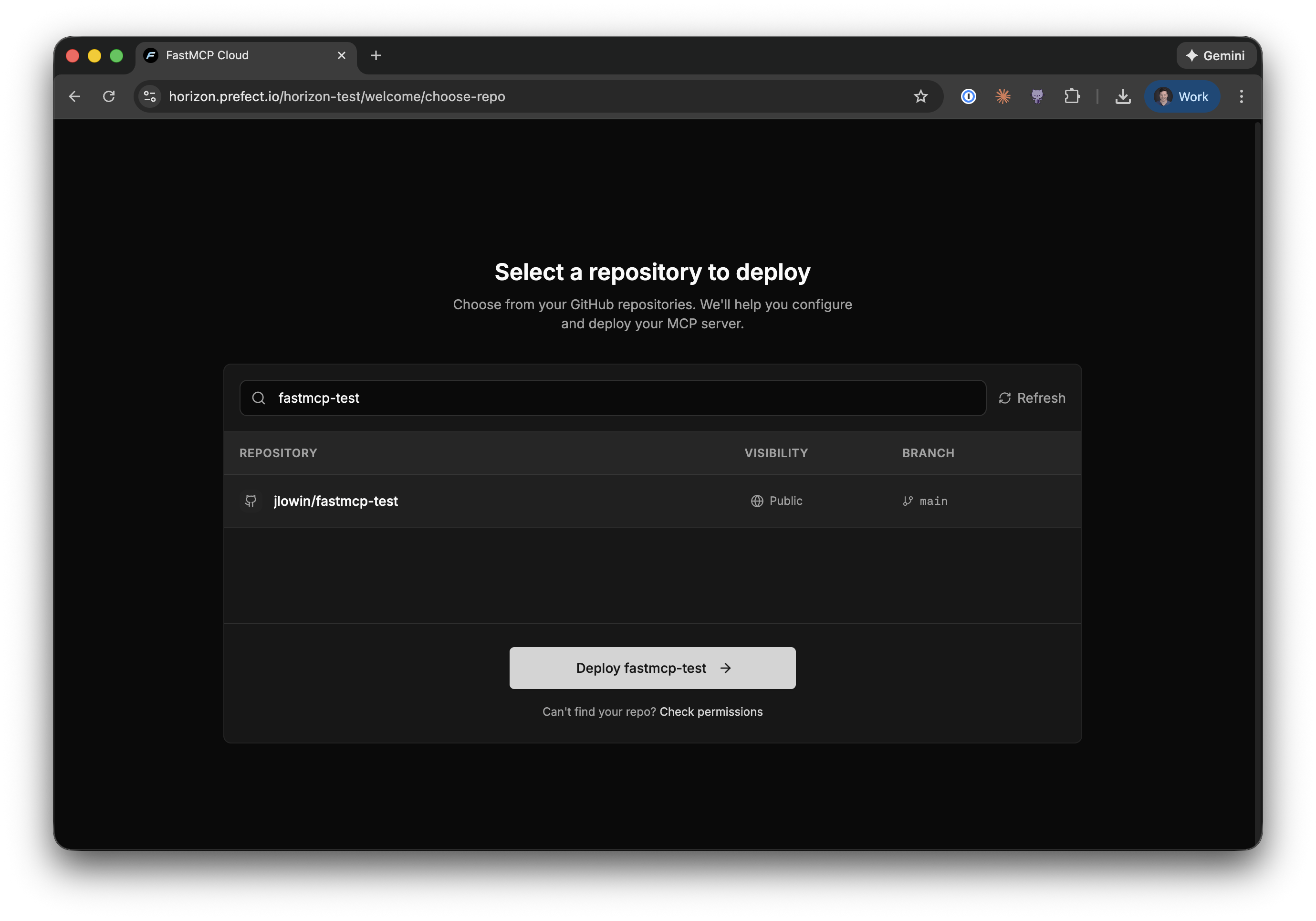 Horizon repository selection
