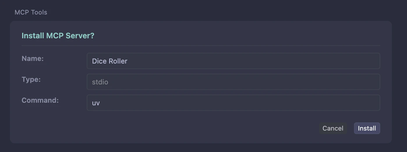 Cursor install prompt