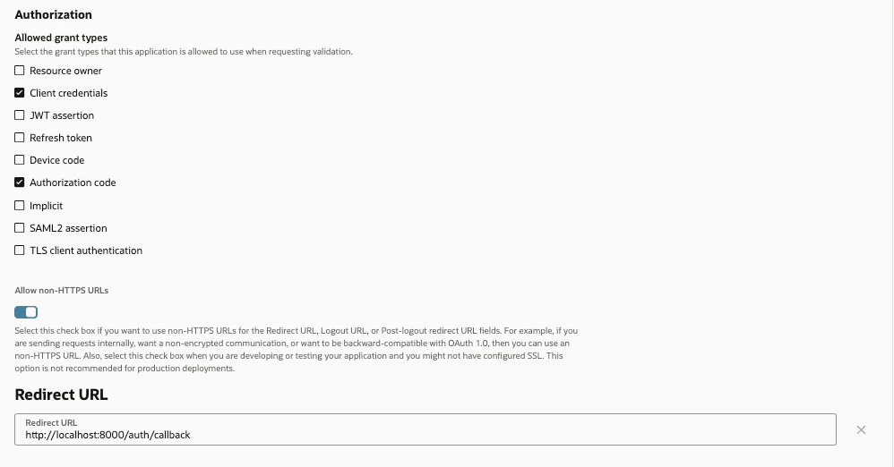 OAuth Configuration for an Integrated Application in OCI IAM Domain