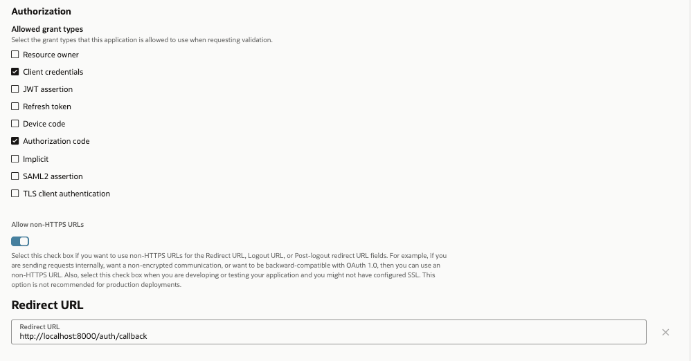 OAuth Configuration for an Integrated Application in OCI IAM Domain