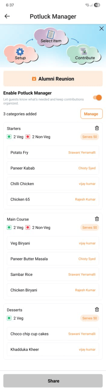 Potluck screenshot