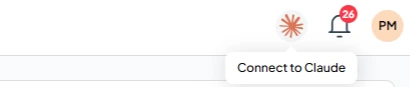 The Claude icon in Fast Party's top bar, labeled Connect to Claude