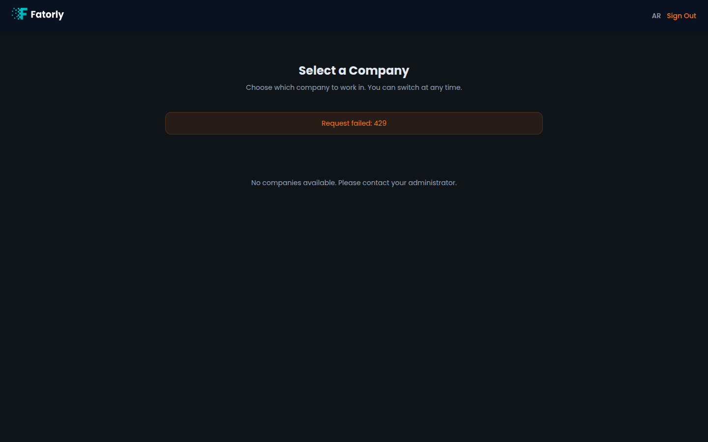 Fatorly company selector