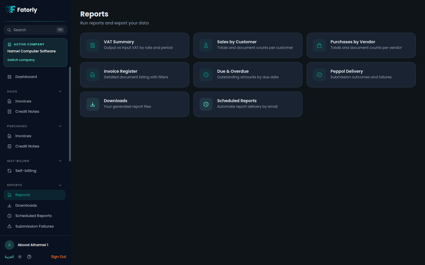 The Fatorly Reports hub