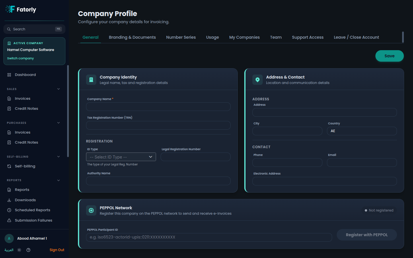 Fatorly Company Configuration hub