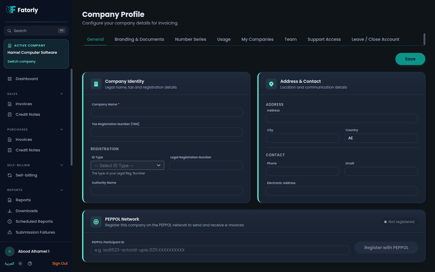 Fatorly Company Configuration hub