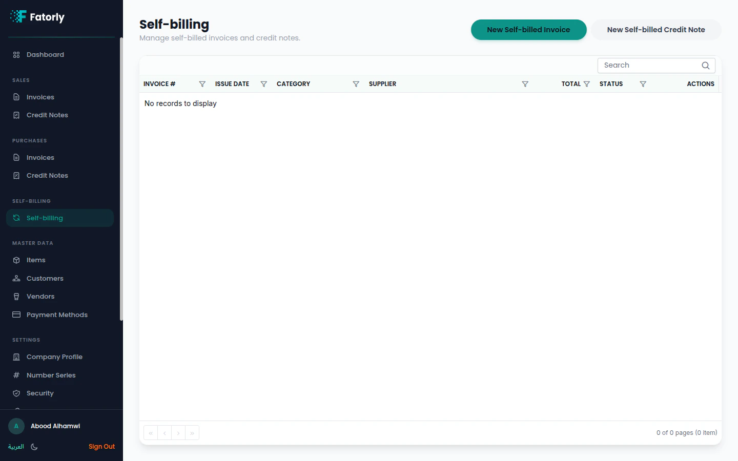 Fatorly self-billing