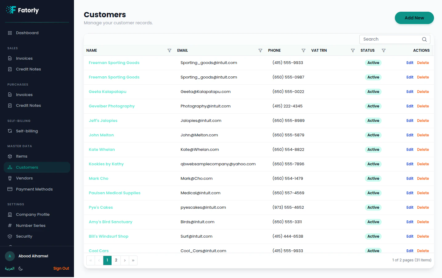 Fatorly customers list