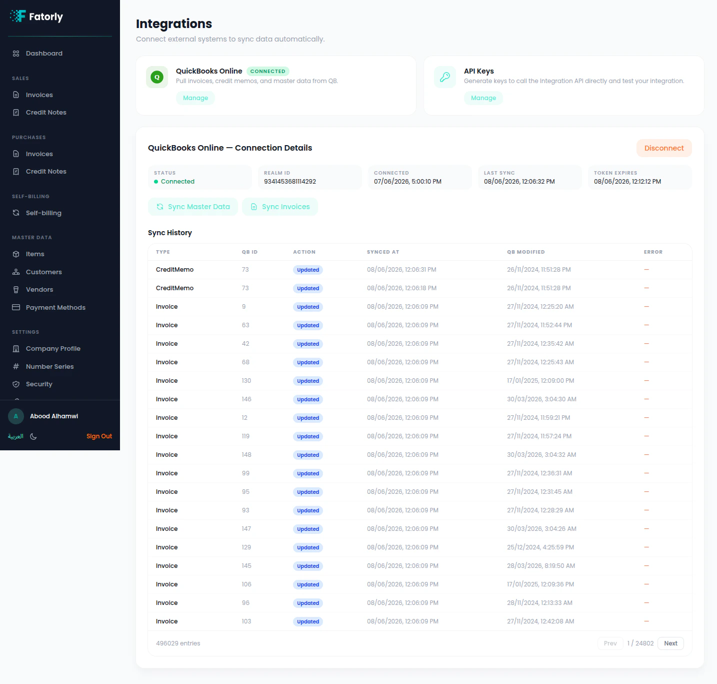 Fatorly integrations and connectors