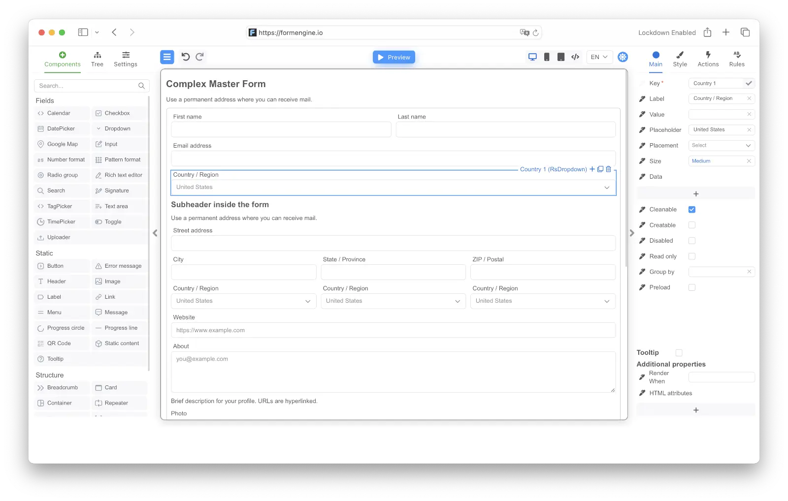 FormEngine — JSON-driven form builder with visual designer
