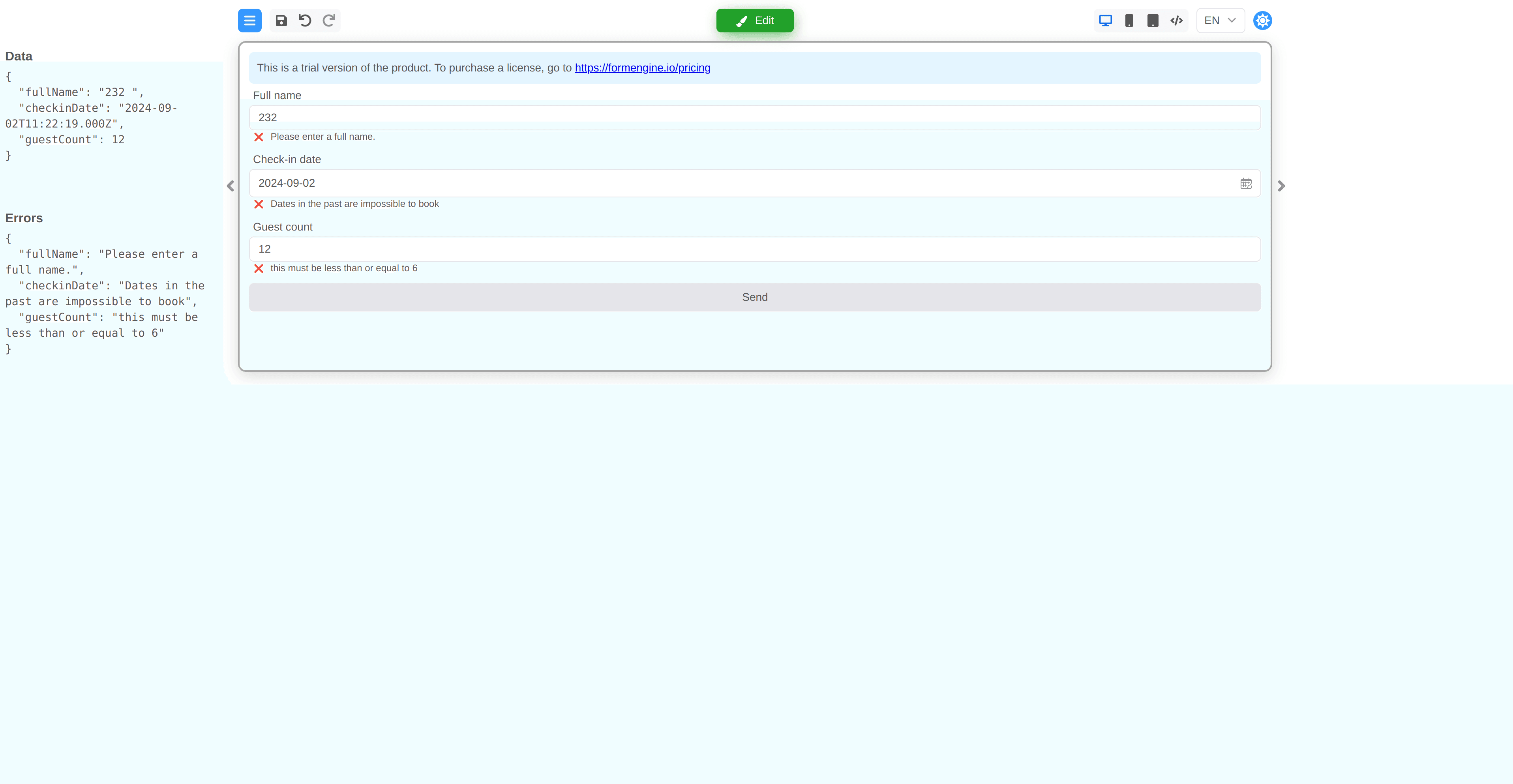 Yup validators