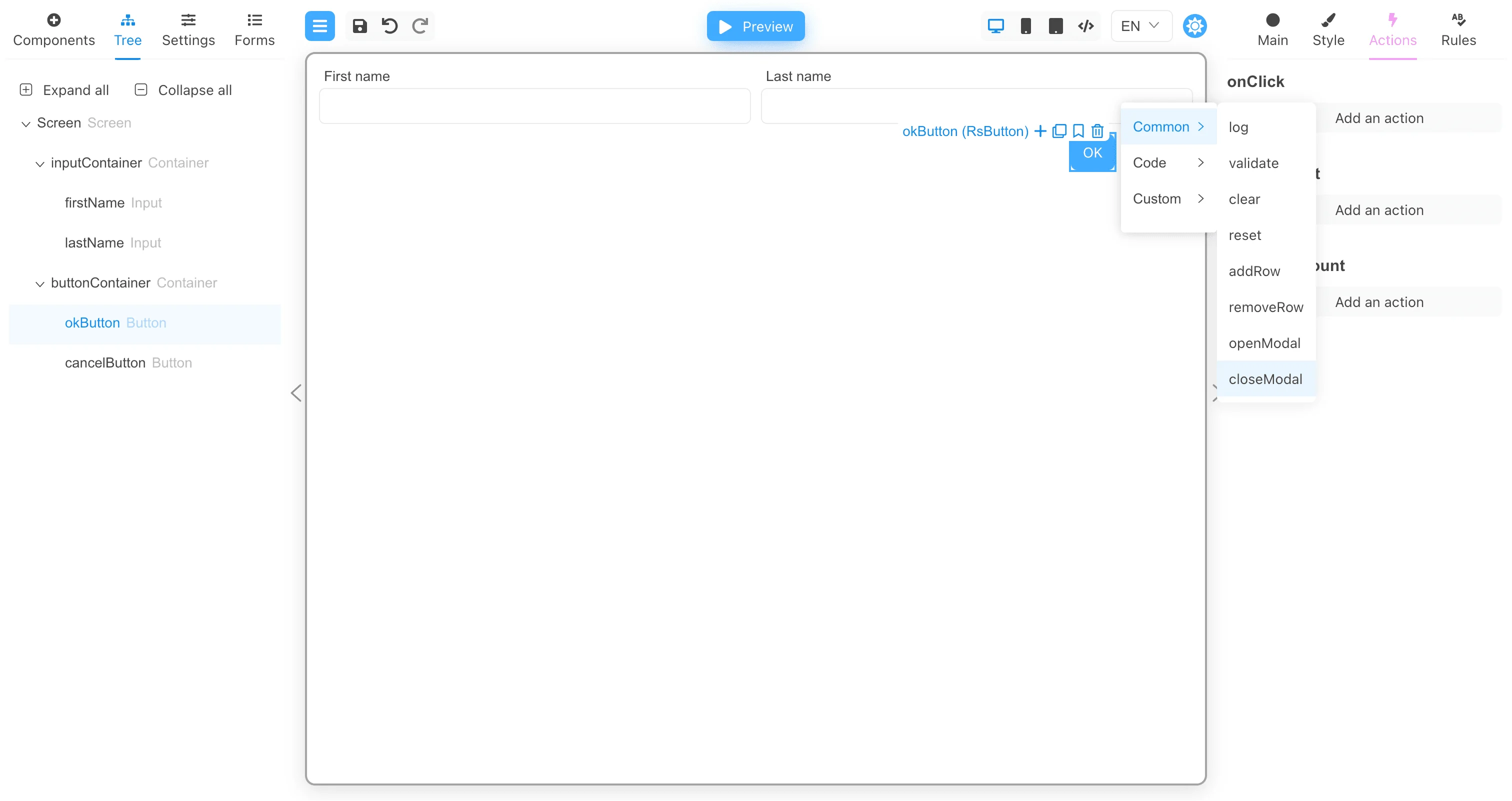 Modal components