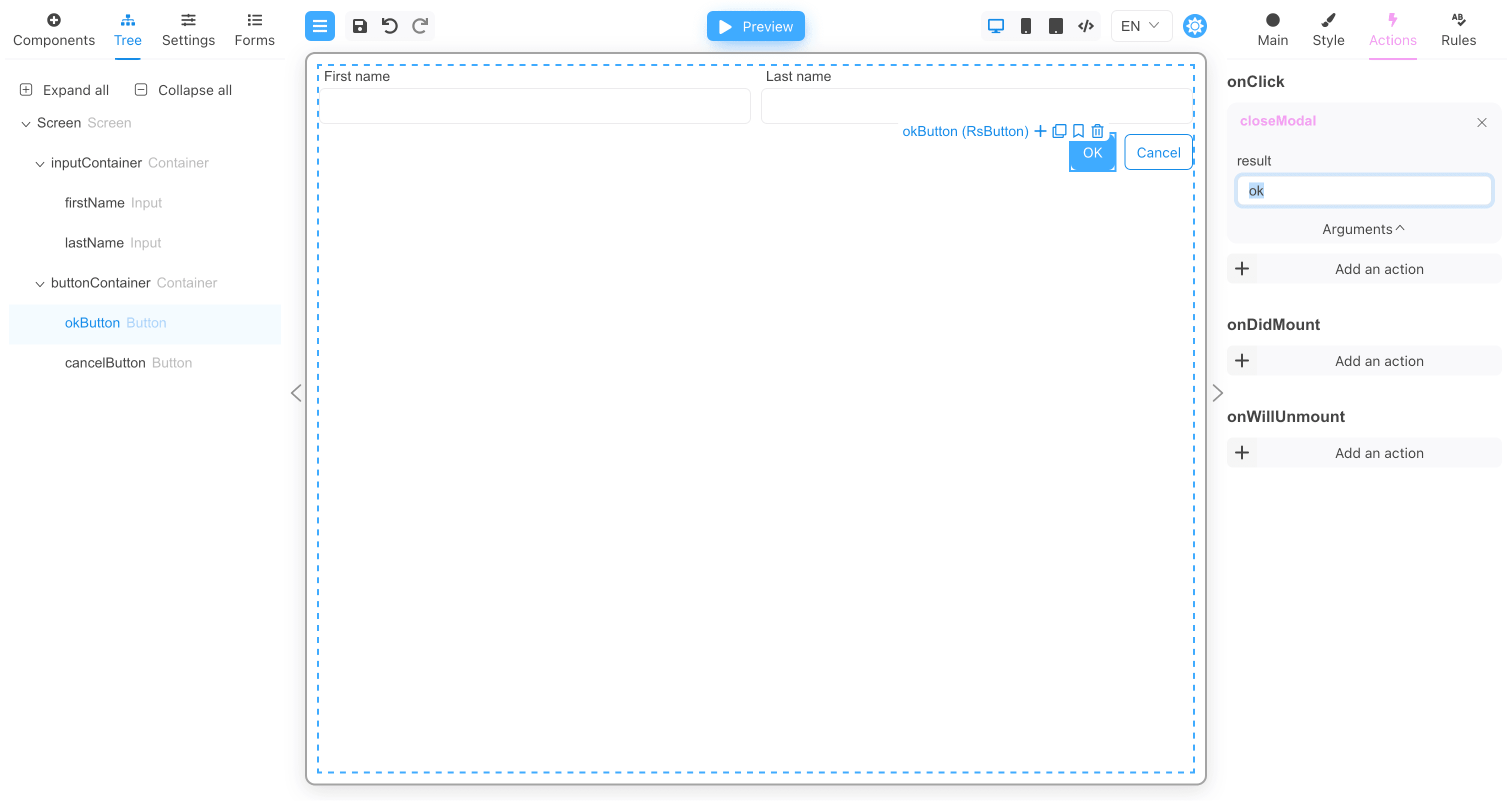 Modal components