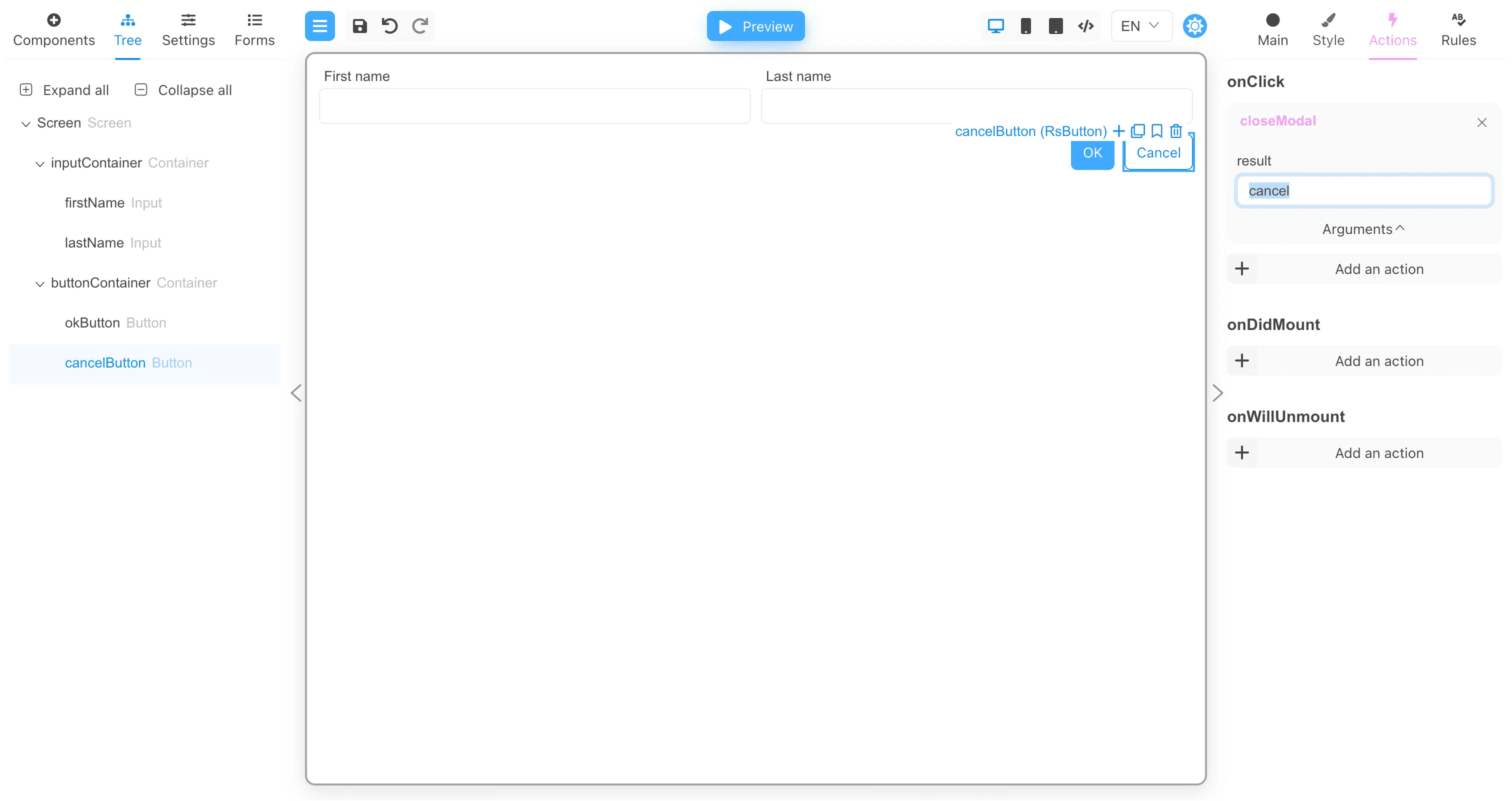 Modal components