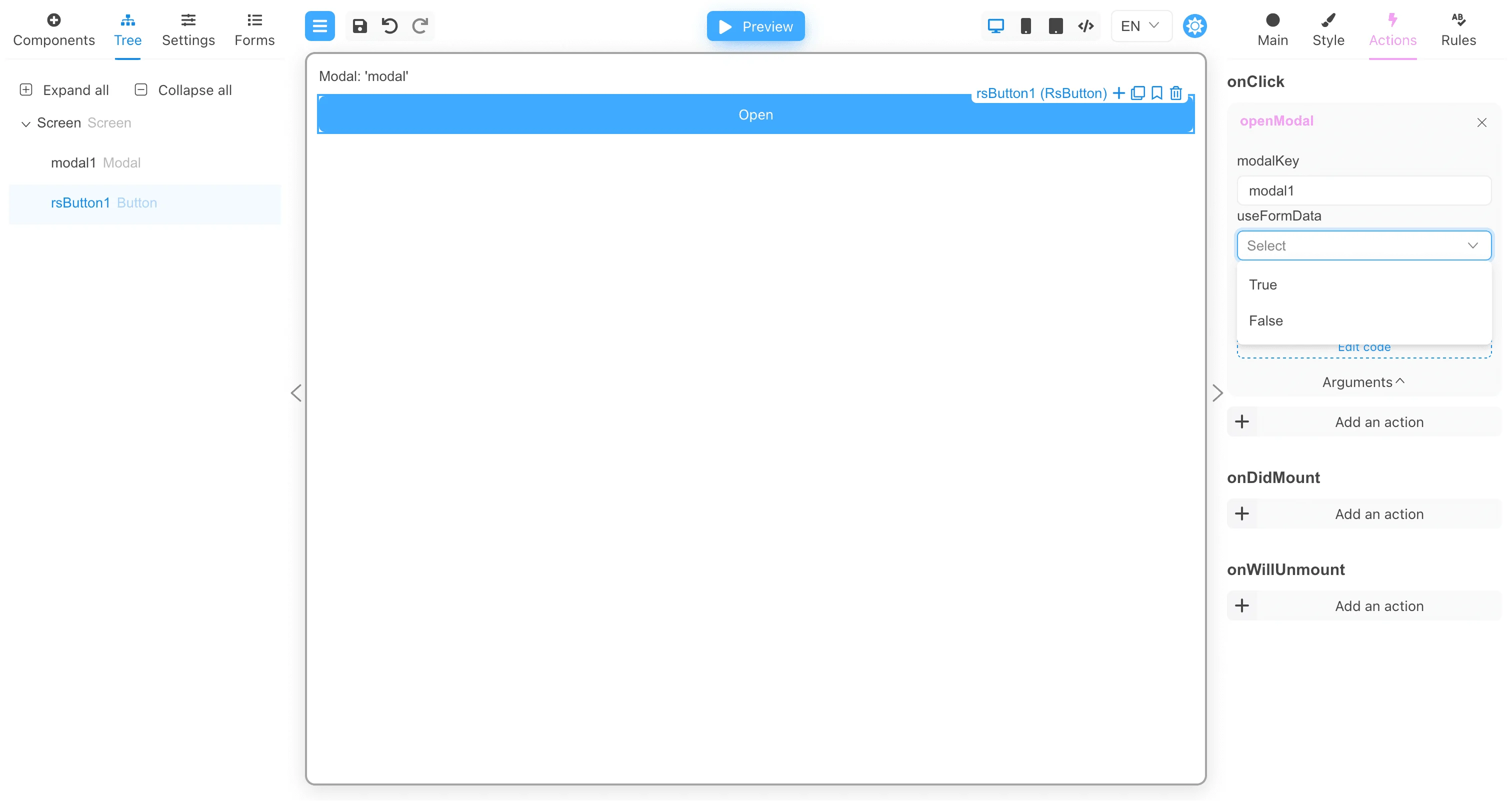 Modal components