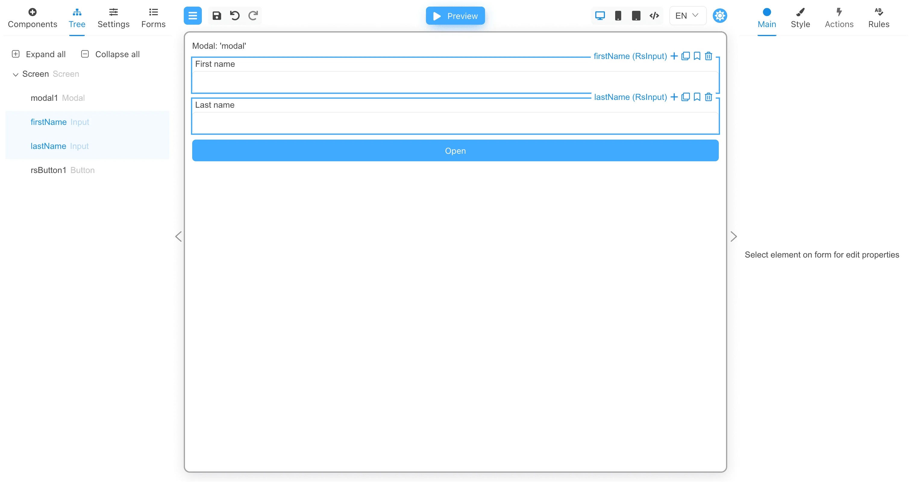 Modal components