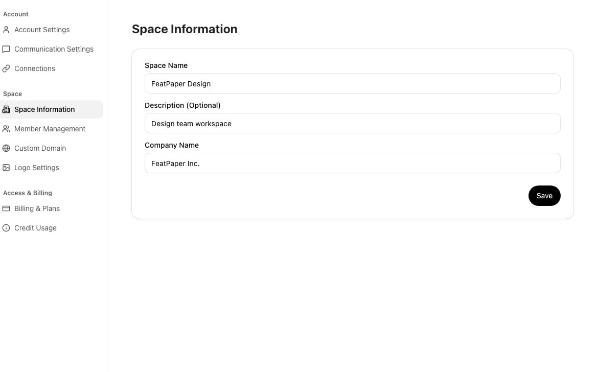Space Settings