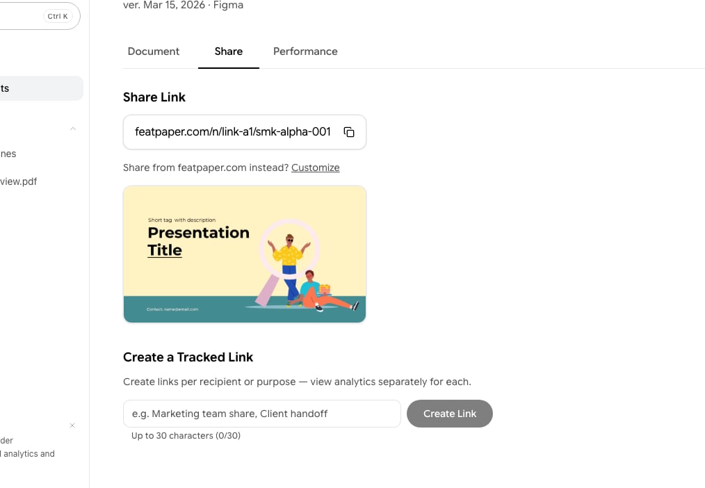 Share link settings