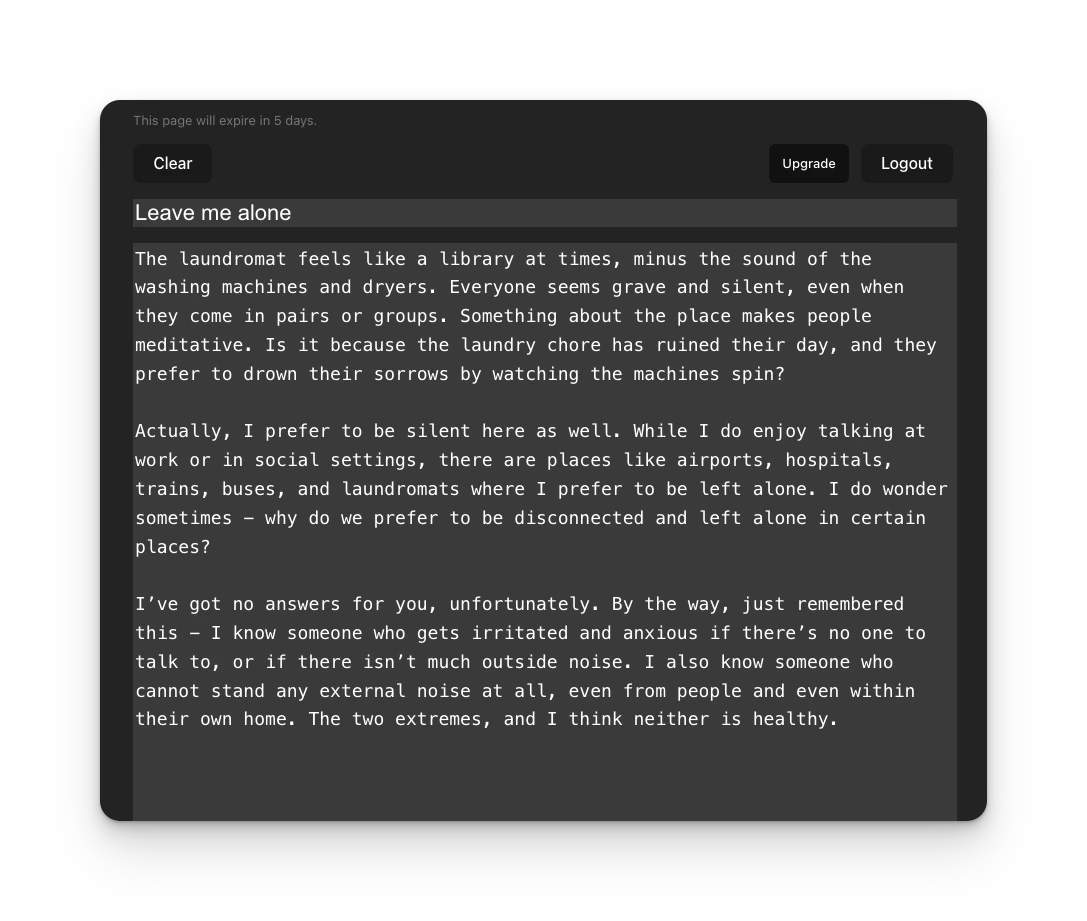 Content Page Featureless