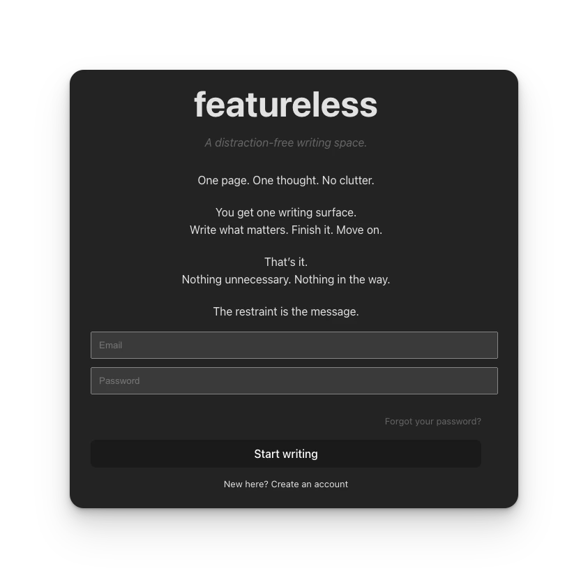 Dark Homepage Featureless