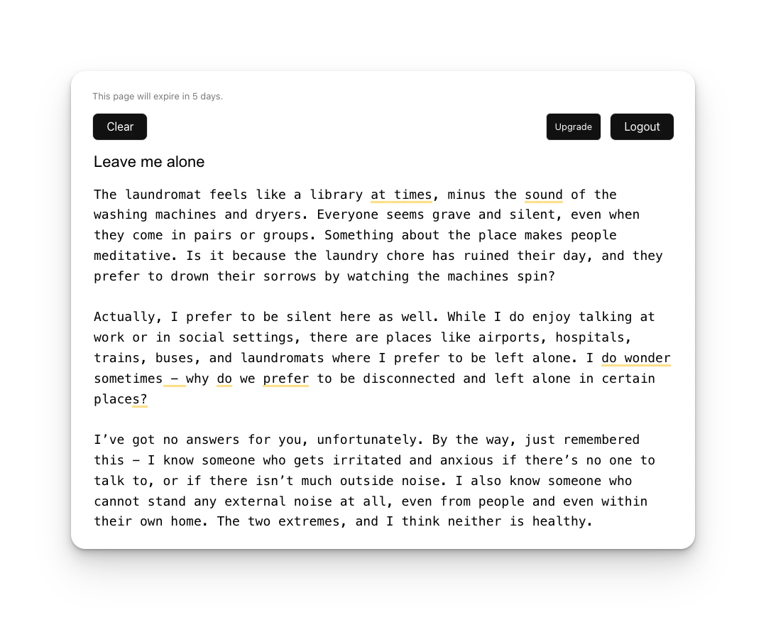 Writing Surface Featureless