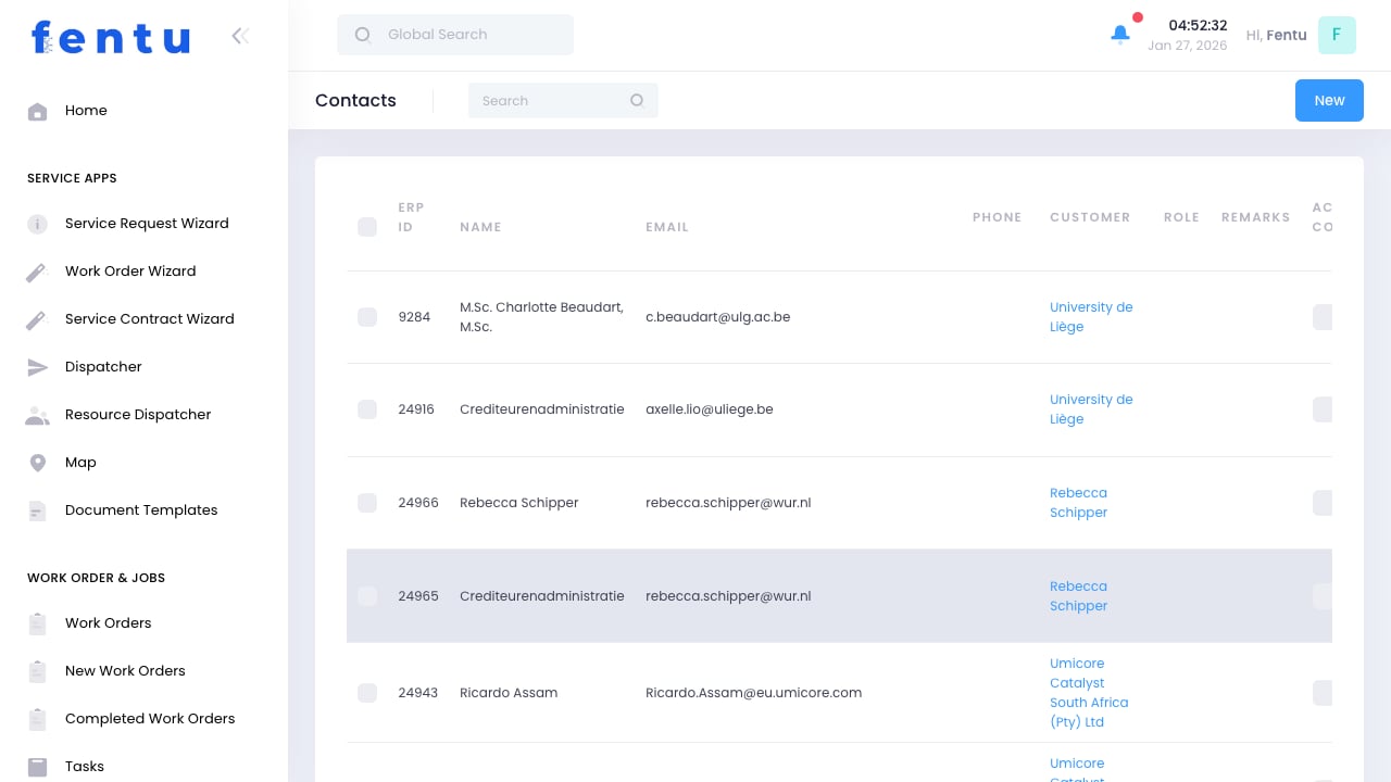 Contacts List View