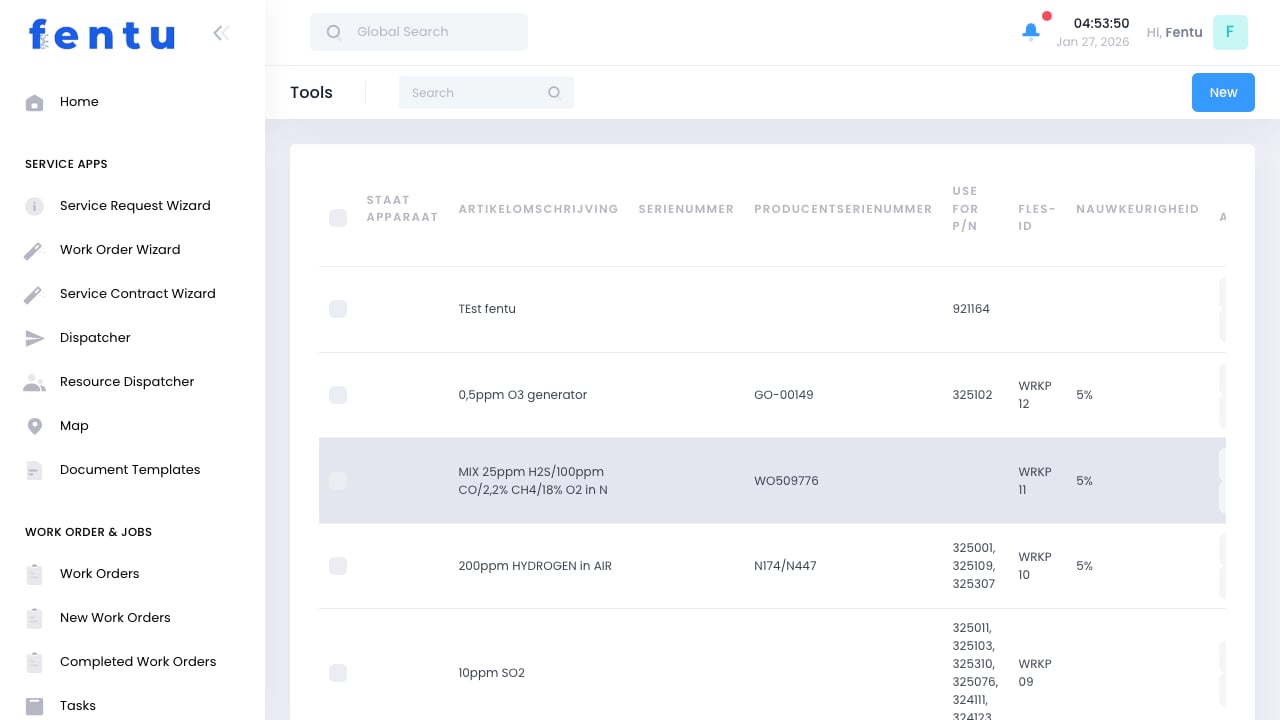 Tools List View