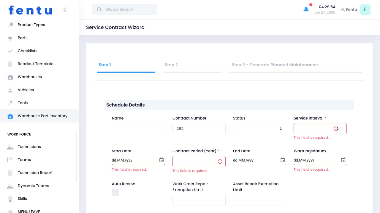 Part Inventory List View