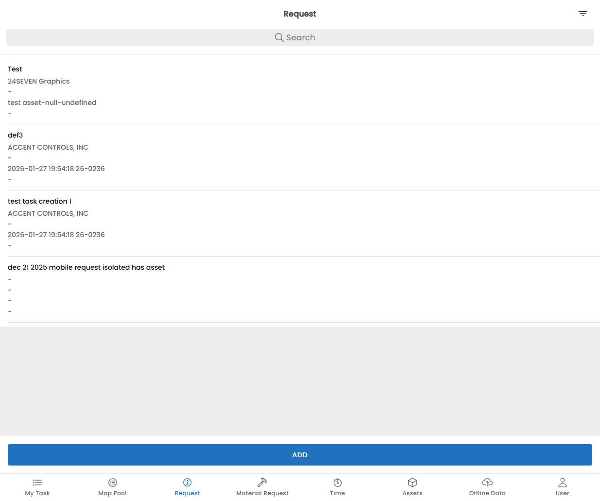 Request Screen