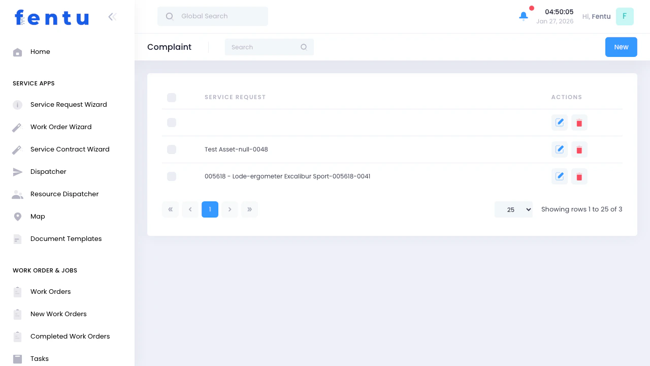 Complaints List View