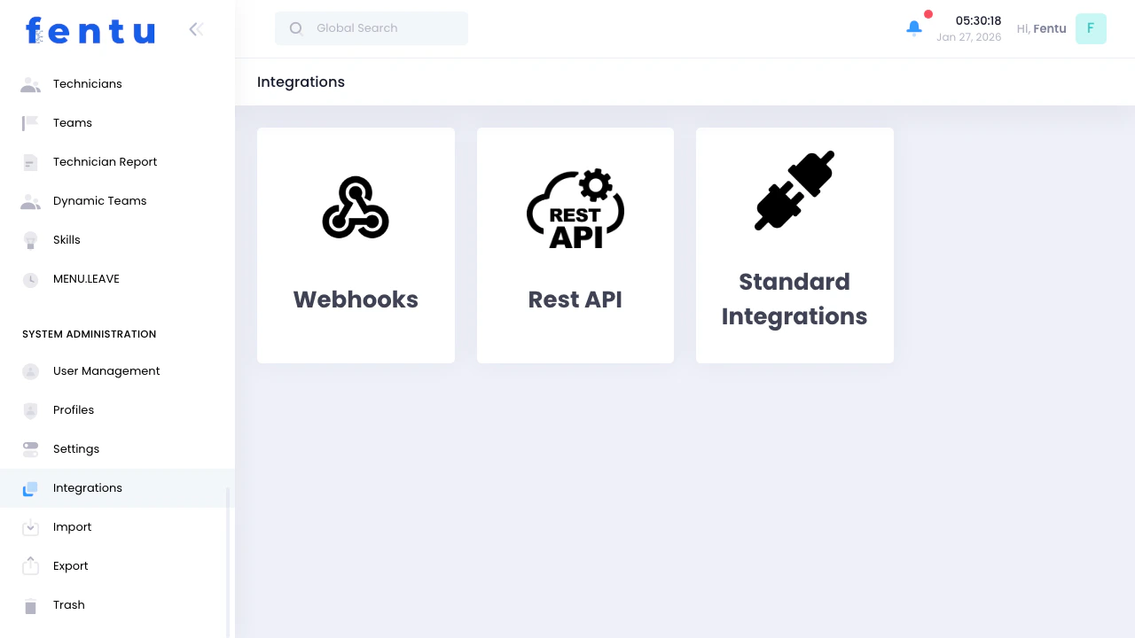 Integrations View