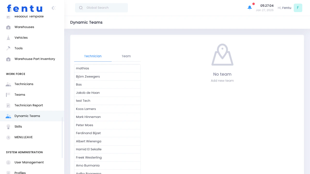 Dynamic Teams List View