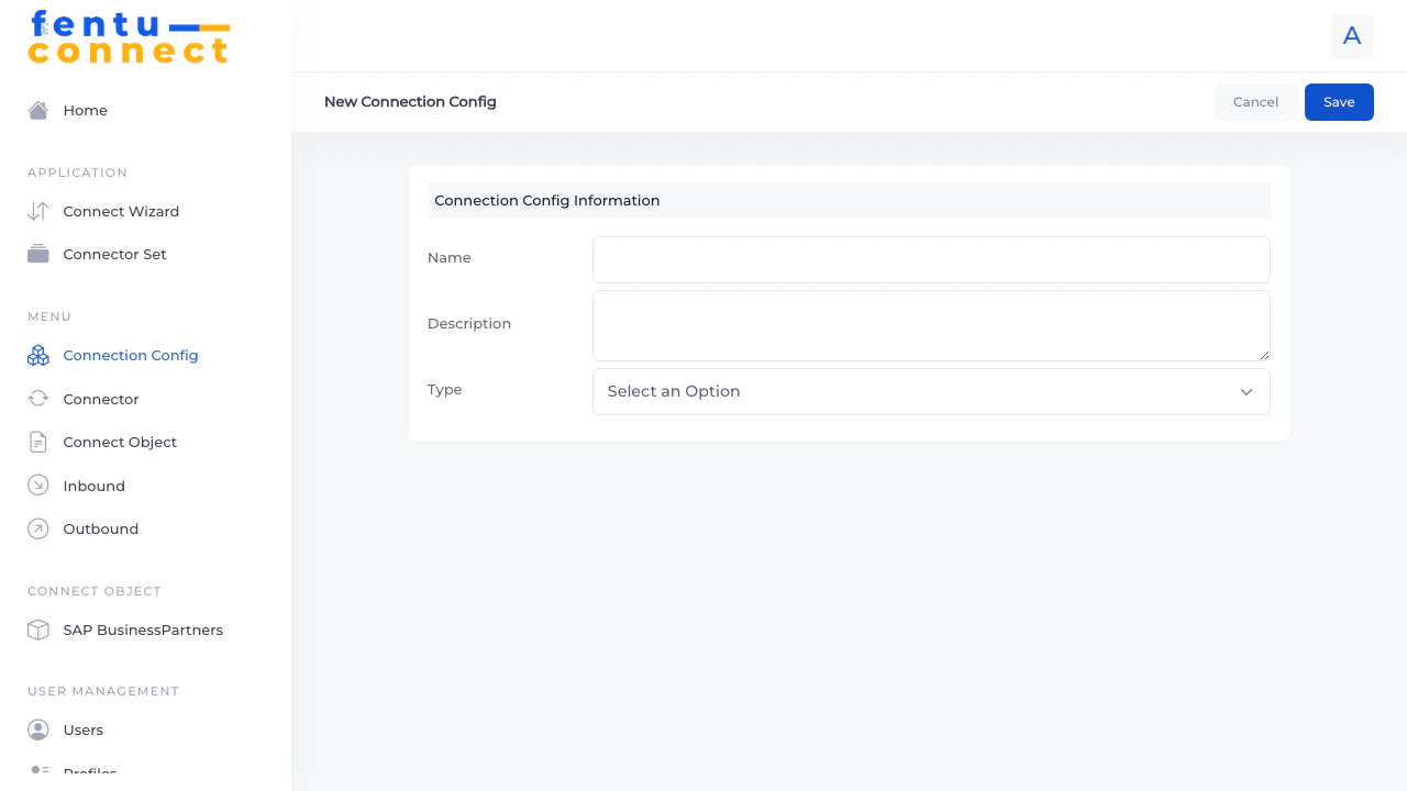 New Connection Config Form