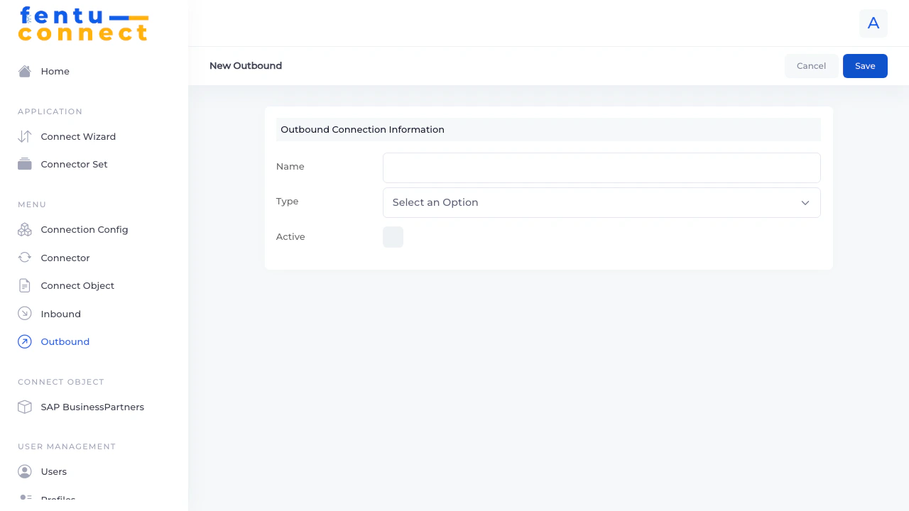 New Outbound Connection Form