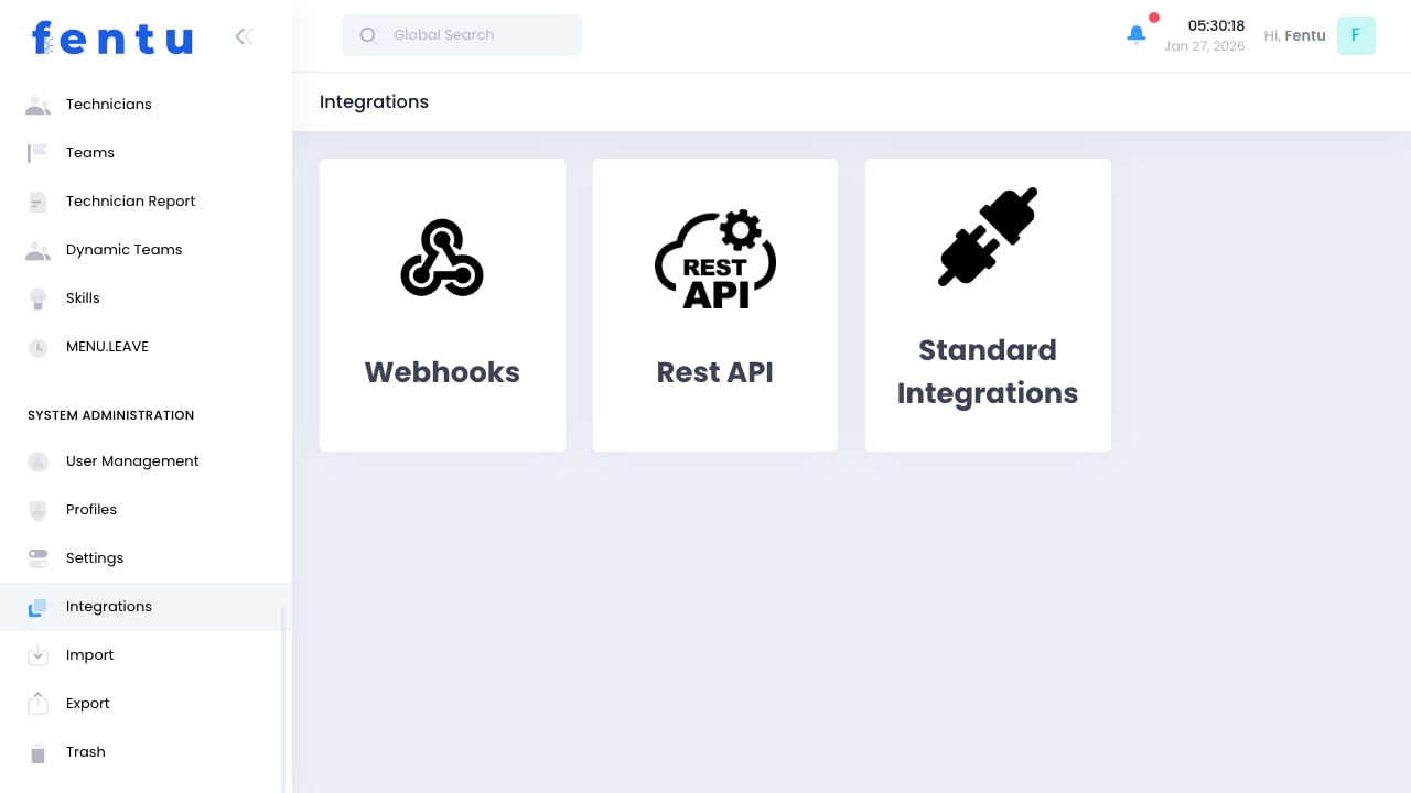 Integrations View