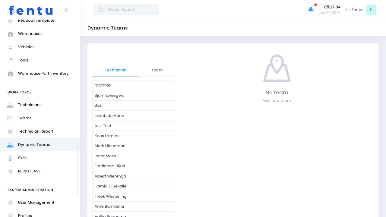 Dynamic Teams List View