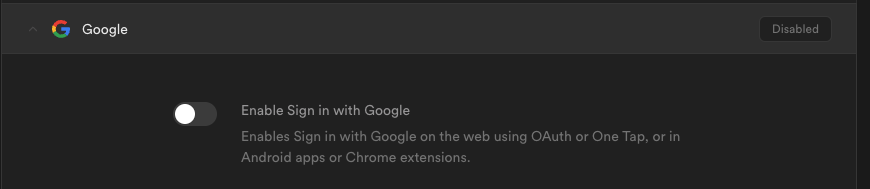 Supabase Google configuration