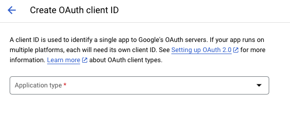 Create OAuth Client ID