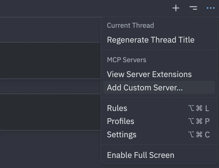 Zed Add Custom Server menu