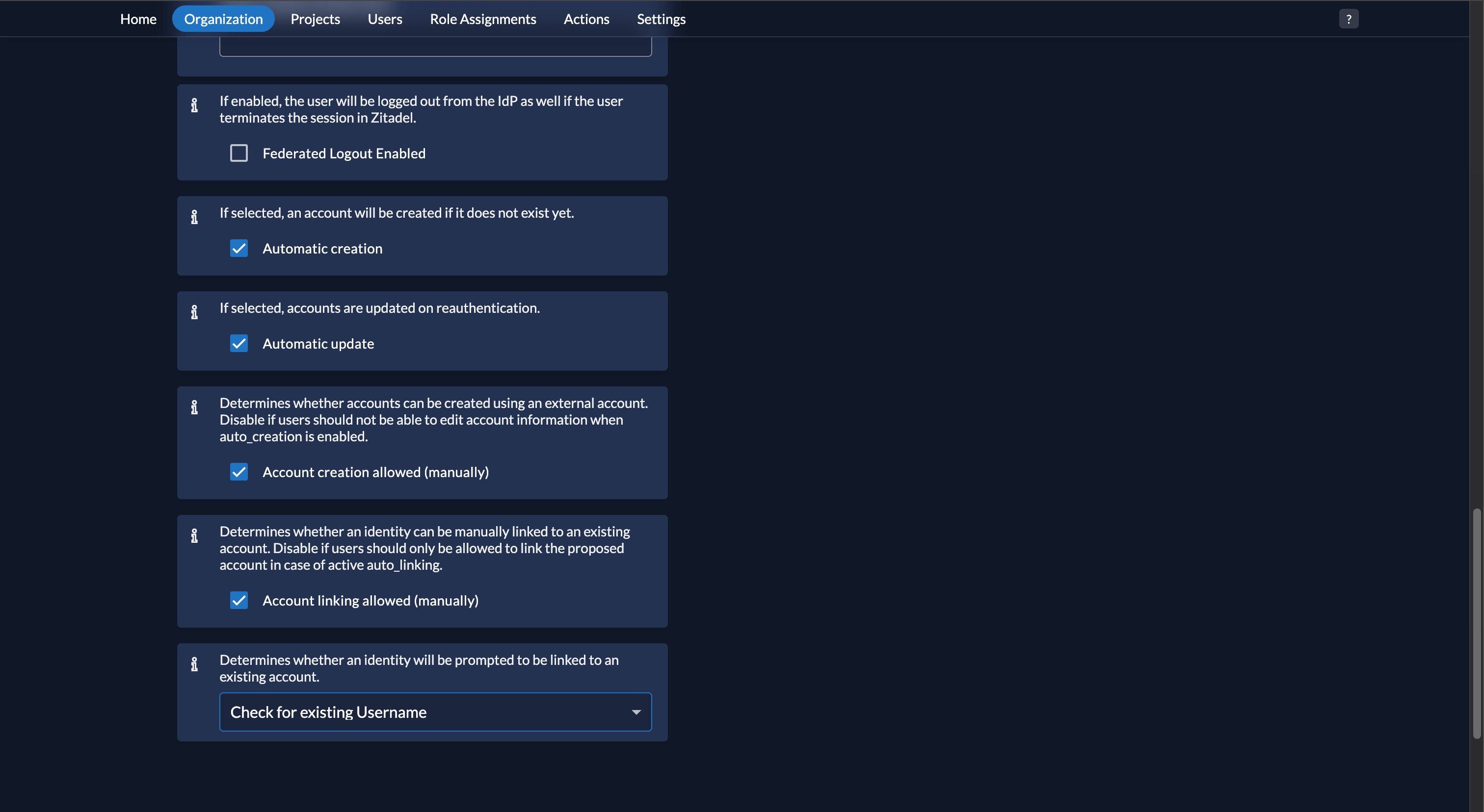 Fiddler AuthN console automatic create/update and check existing username settings